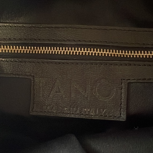 Tano Made in Italy dark brown leather shoulder bag braided details - Picture 5 of 10